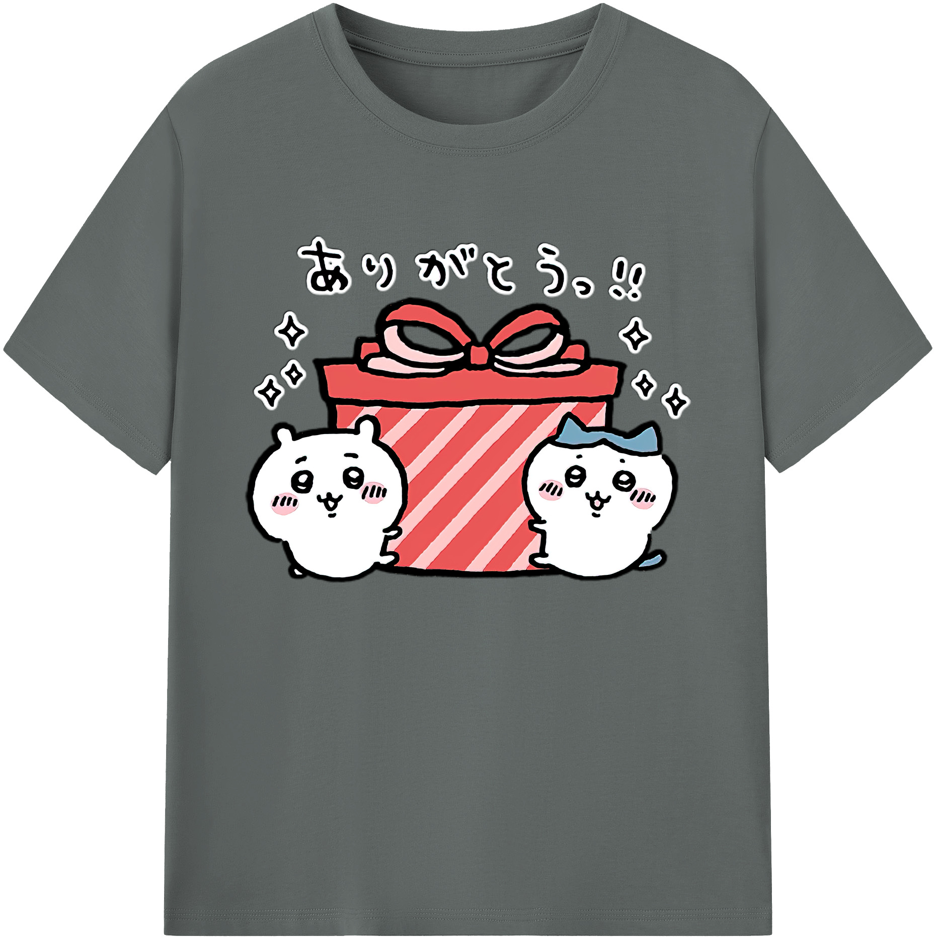 （画像用） ちいかわ ハチワレ Chii-kawa hachiware 綿100％ メンズ半袖Tシャツ｜肌触りやわらか＆通気性